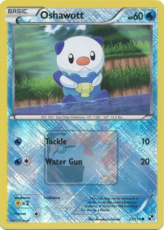Oshawott - 27 - Promotional - Crosshatch Holo Pokemon League Oshawott Season 2011 [Reverse Holo]
