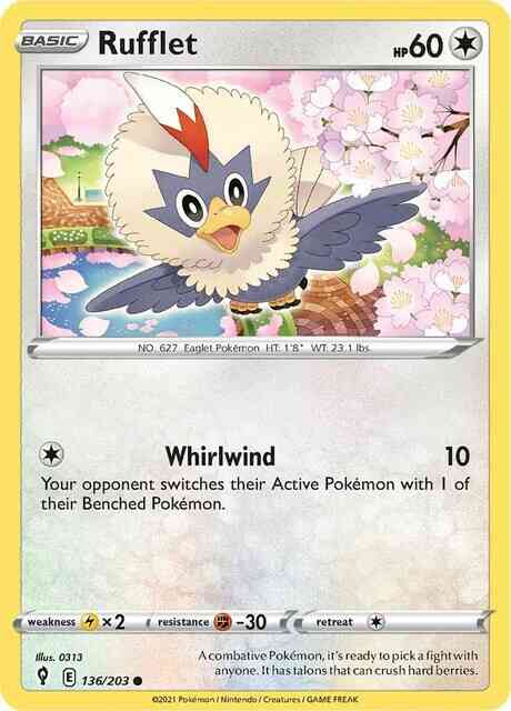 Rufflet - 136/203 - Common [swsh7-136] [Reverse Holo]