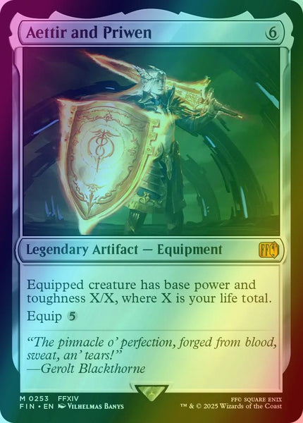 aettir and priwen mtg card [253] [FINAL FANTASY] [Foil] – Face to Face Games Style:Quick Draw Cowardice - 8th Edition Equipped creature has base clearance