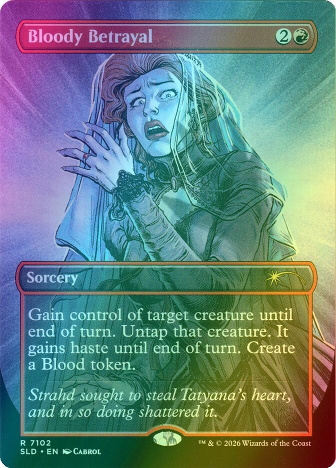 Bloody Betrayal [7102] [Borderless] [D&D: Strahd's Descent] [Secret Lair Drop] [Foil]