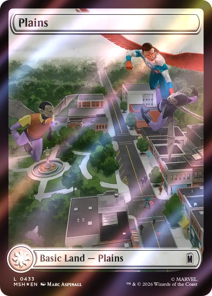 Plains [433] [Full Art] [City Chaos] [Marvel Super Heroes] [Surge Foil]