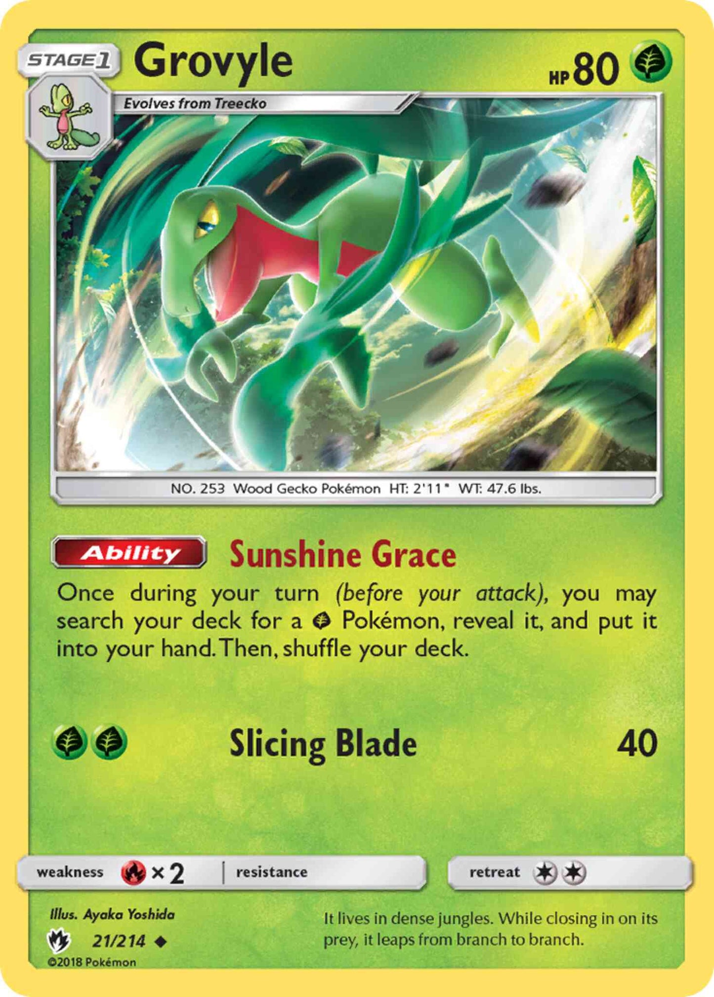 Grovyle - 21/214 - Uncommon [sm8-21] [Non-Holo]