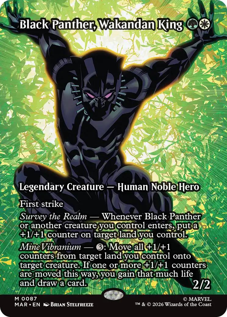 Black Panther, Wakandan King [87] [Borderless] [Source Material] [Marvel Universe] [Non-Foil]