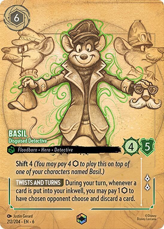 Basil - Disguised Detective (Enchanted) - 212/204 [Azurite Sea] [Holofoil]