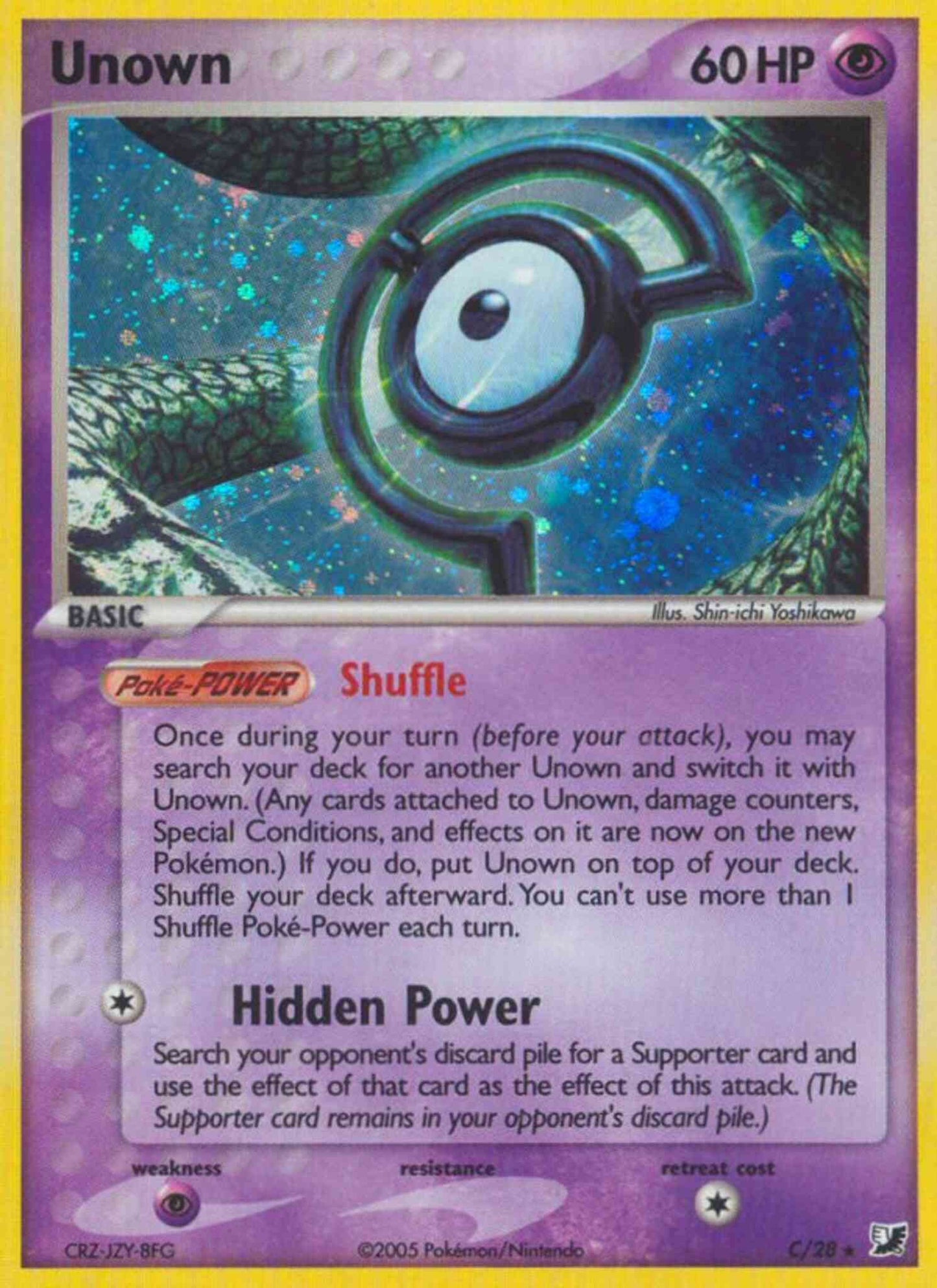 Unown - C/28 - Rare Holo [ex10-C] [Holo]