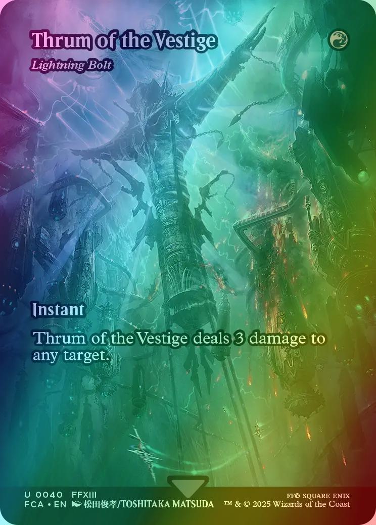 Thrum of the Vestige - Lightning Bolt [40] [Borderless] [FINAL FANTASY: Through the Ages] [Foil]