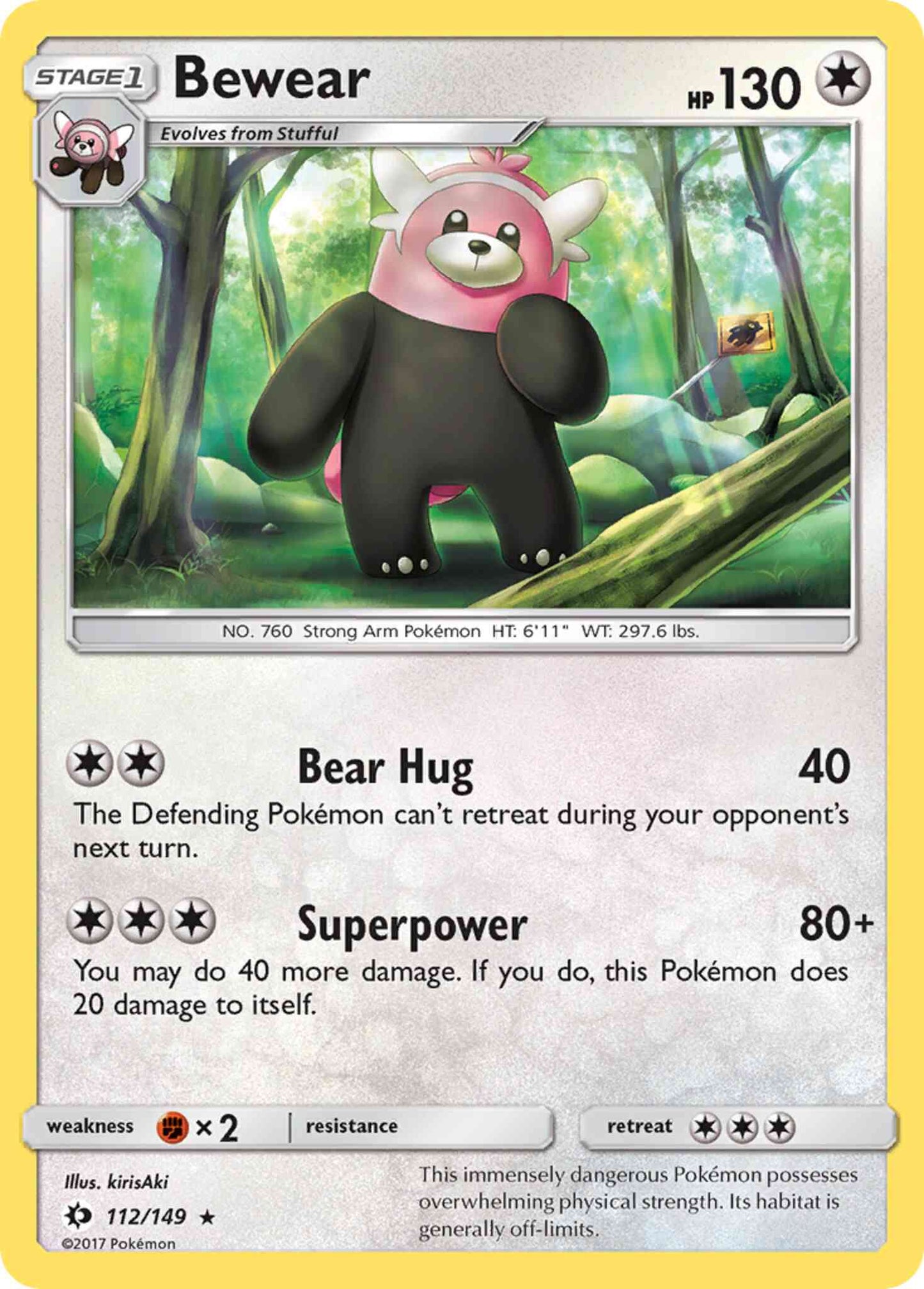 Bewear - 112/149 - Rare [sm1-112] [Non-Holo]
