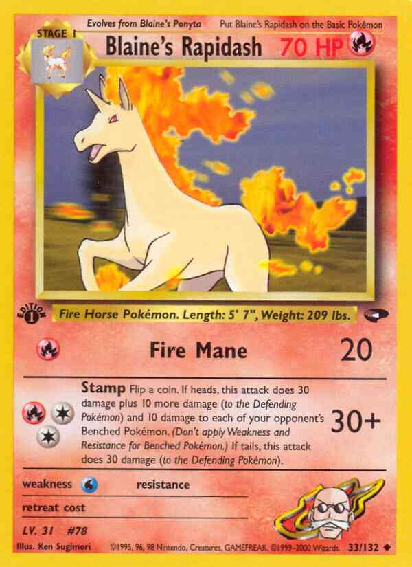 Blaine's Rapidash - 33/132 - Uncommon - 1st Edition [gym2-33] [Non-Holo]