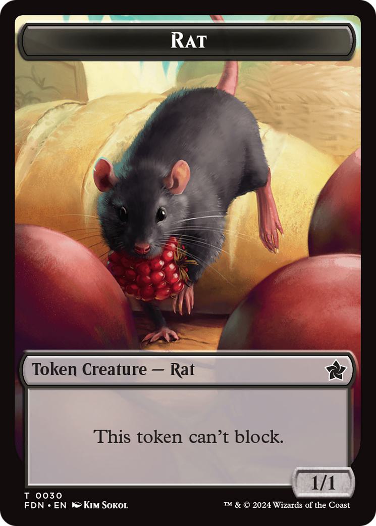Elf Warrior Token (19) // Rat Token (30) [Foundations: Tokens] [Non-Foil]