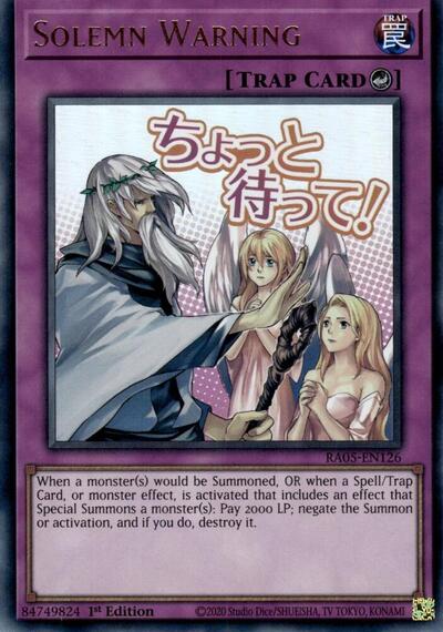 Solemn Warning - Stamp - RA05-EN126 - Ultra Rare - 1st Edition