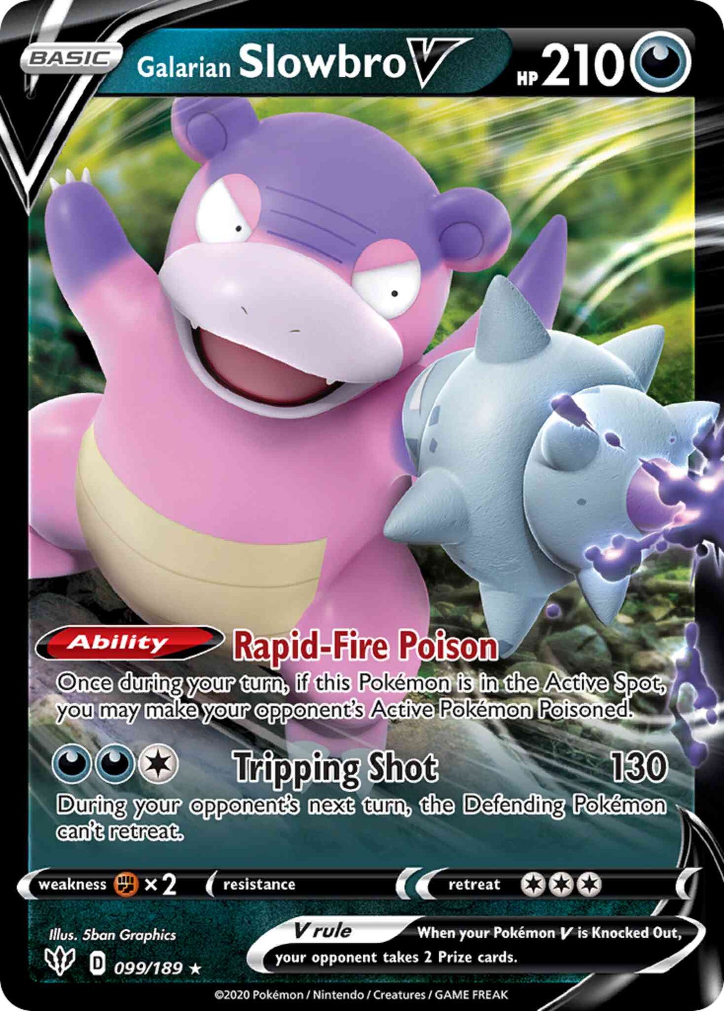 Galarian Slowbro V - 099/189 - Rare Ultra [swsh3-099] [Ultra]