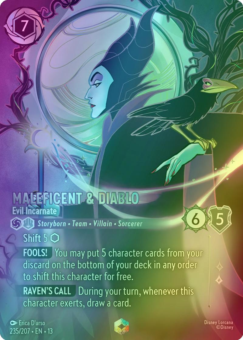 Maleficent & Diablo - Evil Incarnate (Enchanted) - 235/204 [Attack of the Vine!] [Holofoil]