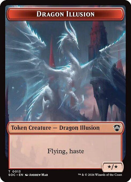 Dragon Illusion Token (13) // Elemental Token (02) [Secrets of Strixhaven: Commander: Tokens] [Non-Foil]
