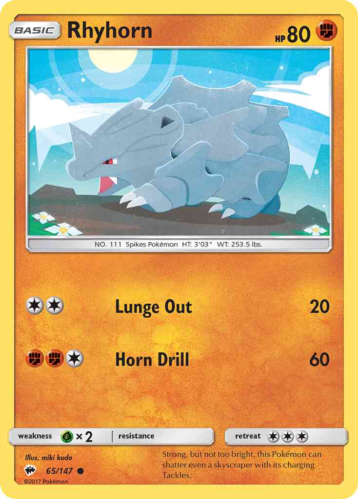 Rhyhorn - 65/147 - Common [sm3-65] [Non-Holo]
