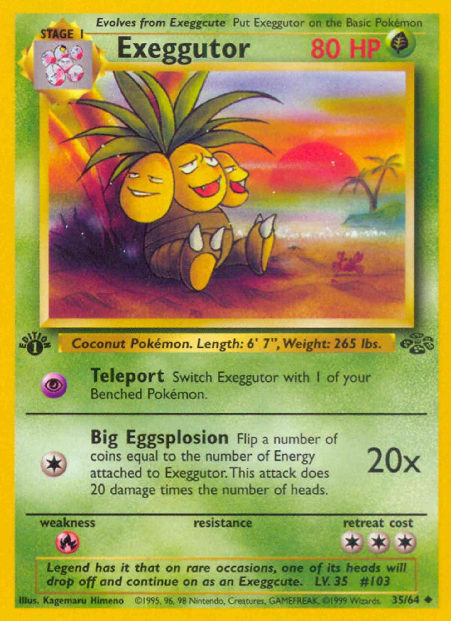 Exeggutor - 35/64 - Uncommon - 1st Edition [base2-35] [Non-Holo]
