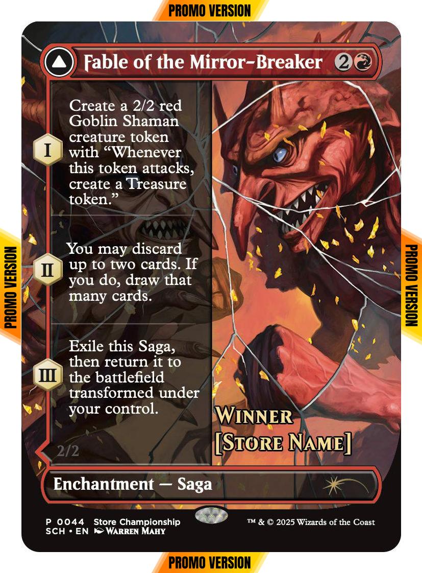 Fable of the Mirror-Breaker // Reflection of Kiki-Jiki - Store Stamp [44] [Borderless] [Store Championships] [Non-Foil]