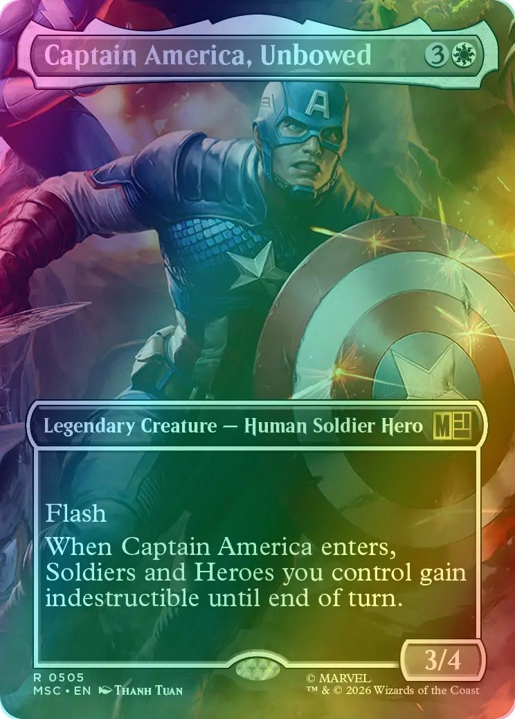 Captain America, Unbowed [505] [Borderless] [Scene] [Marvel Super Heroes: Commander] [Foil]