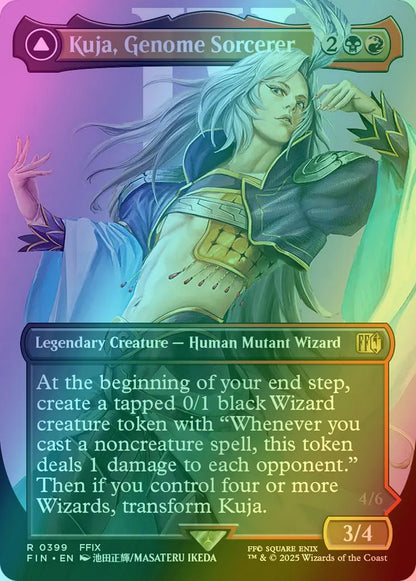 kuja final fantasy mtg Magic The Gathering 0399 Kuja, Genome Sorcerer/Trance Kuja, Fate Defied Character Borderless Foil PSA 10 GEM MINT Cert #123828133 Boxed Vinyl Then if you control four or more Wizards Card Kingdom