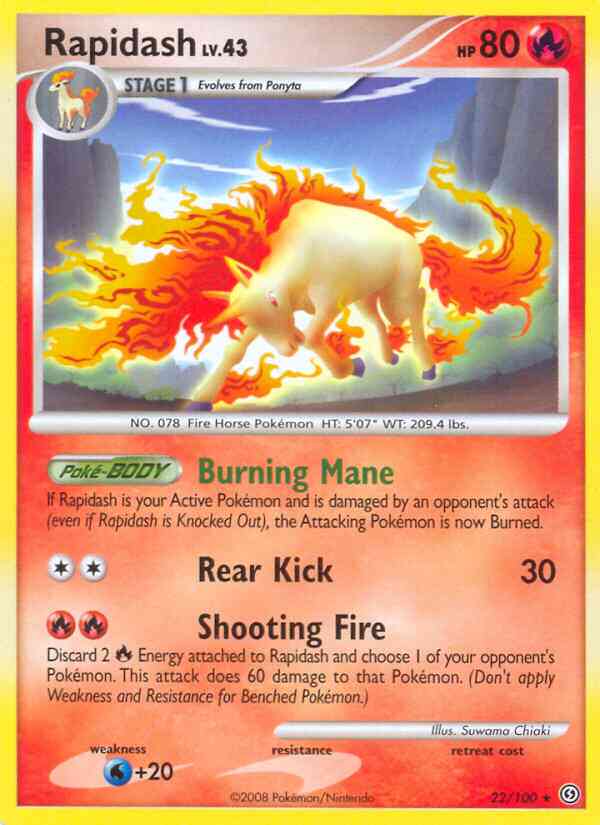 Rapidash - 22/100 - Rare [dp7-22] [Reverse Holo]