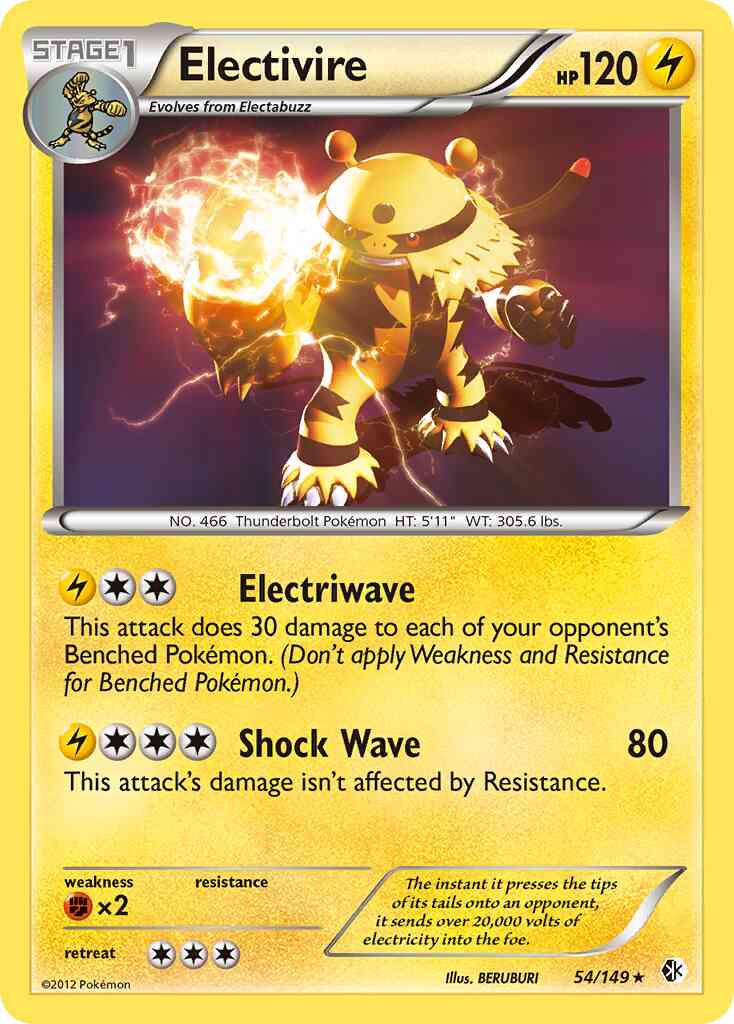 Electivire - 54/149 - Rare Holo [bw7-54] [Reverse Holo]