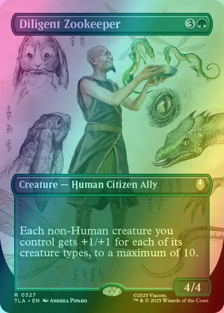 Diligent Zookeeper [327] [Borderless] [Field Notes] [Avatar: The Last Airbender] [Foil]