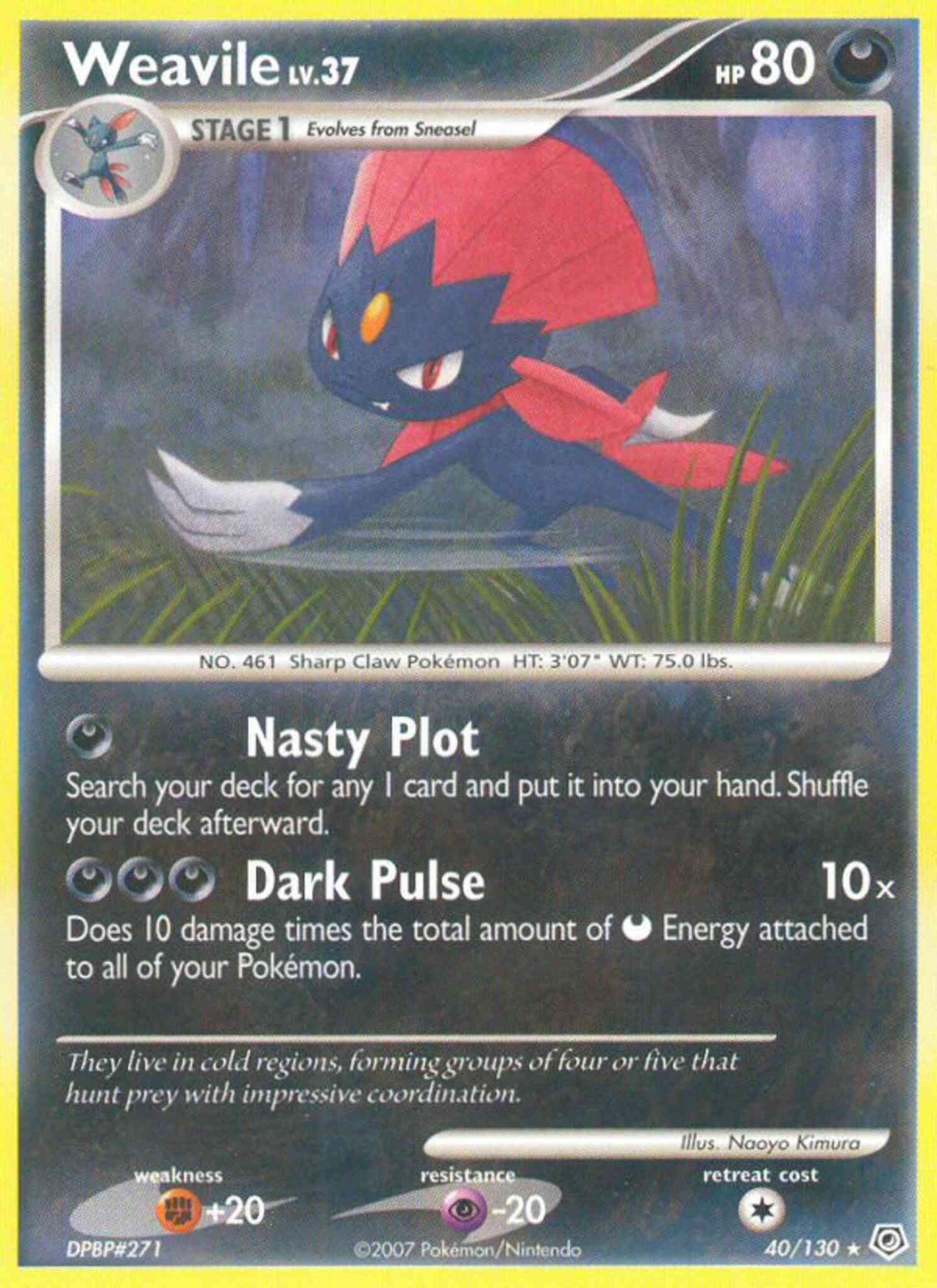 Weavile - 40/130 - Rare [dp1-40] [Non-Holo]