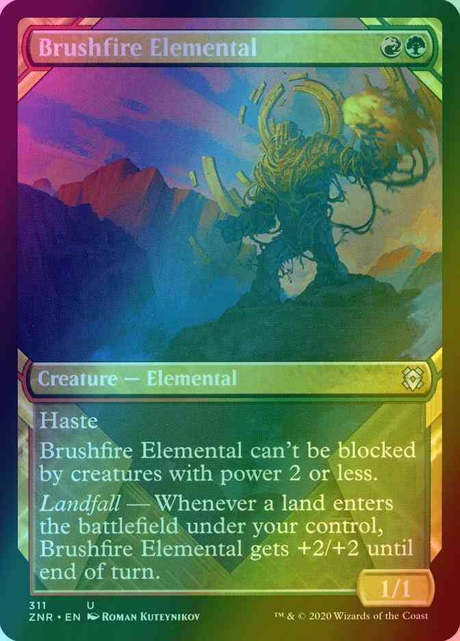 Brushfire Elemental [311] [Showcase] [Zendikar Rising] [Foil]