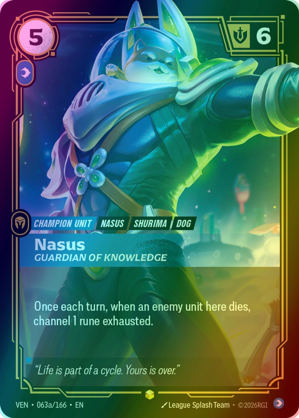 Nasus, Guardian of Knowledge (Alternate Art) - 063a/166 [Vendetta] [Foil]