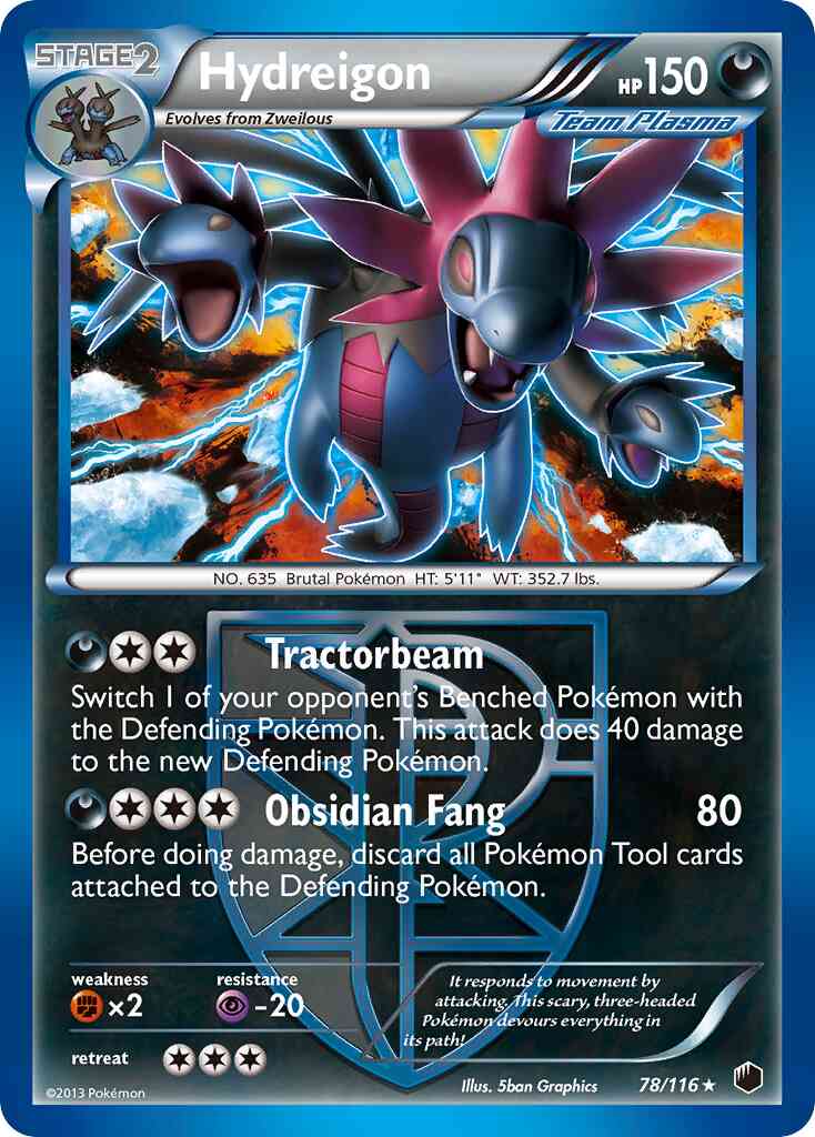 Hydreigon - 78/116 - Rare Holo [bw9-78] [Reverse Holo]