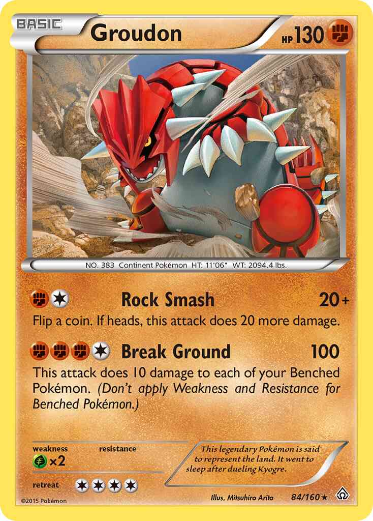 Groudon - 84/160 - Rare [xy5-84] [Reverse Holo]