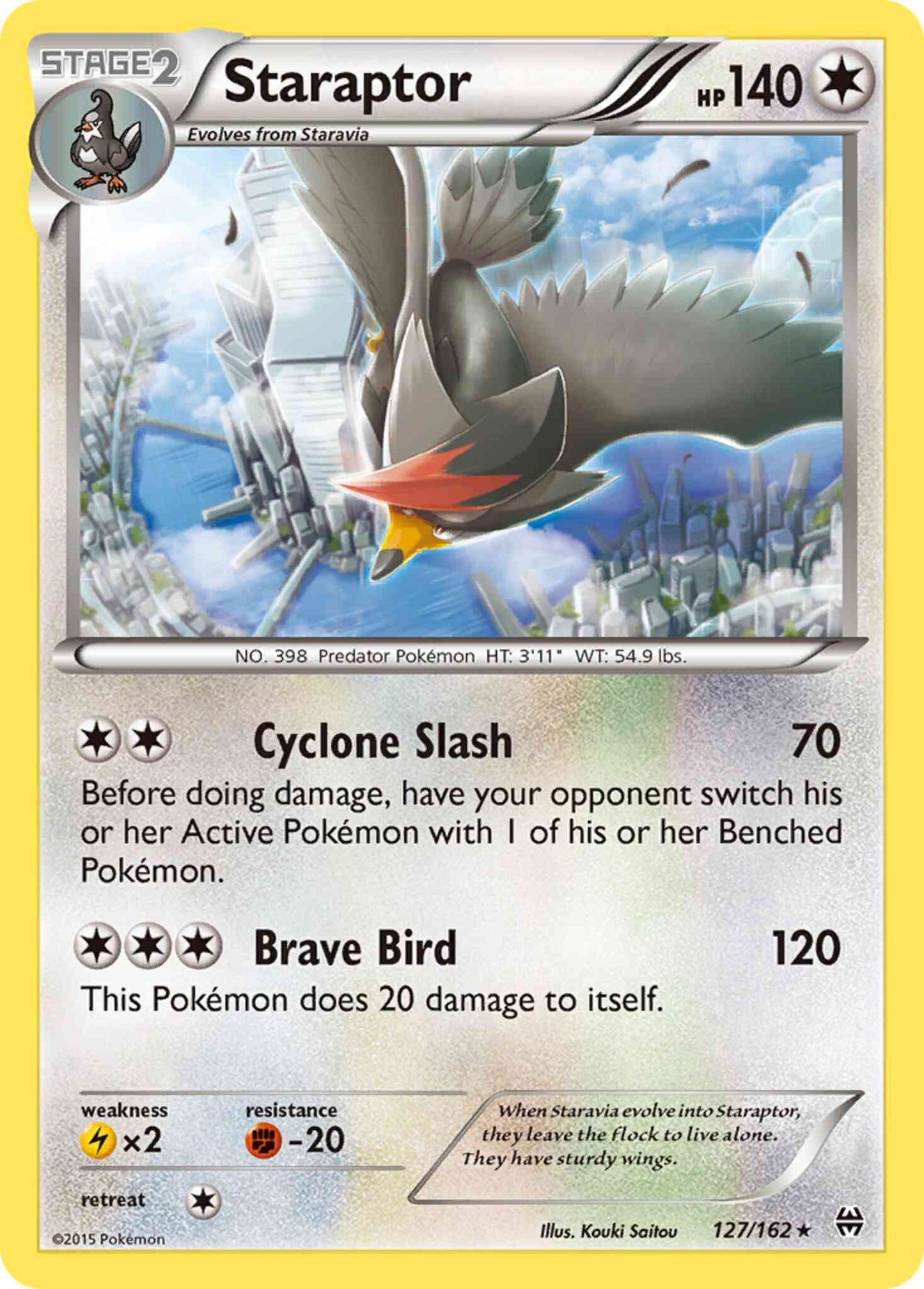 Staraptor - 127/162 - Rare [xy8-127] [Reverse Holo]