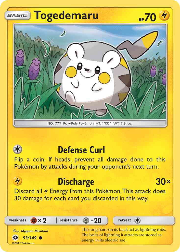 Togedemaru - 53/149 - Common [sm1-53] [Reverse Holo]