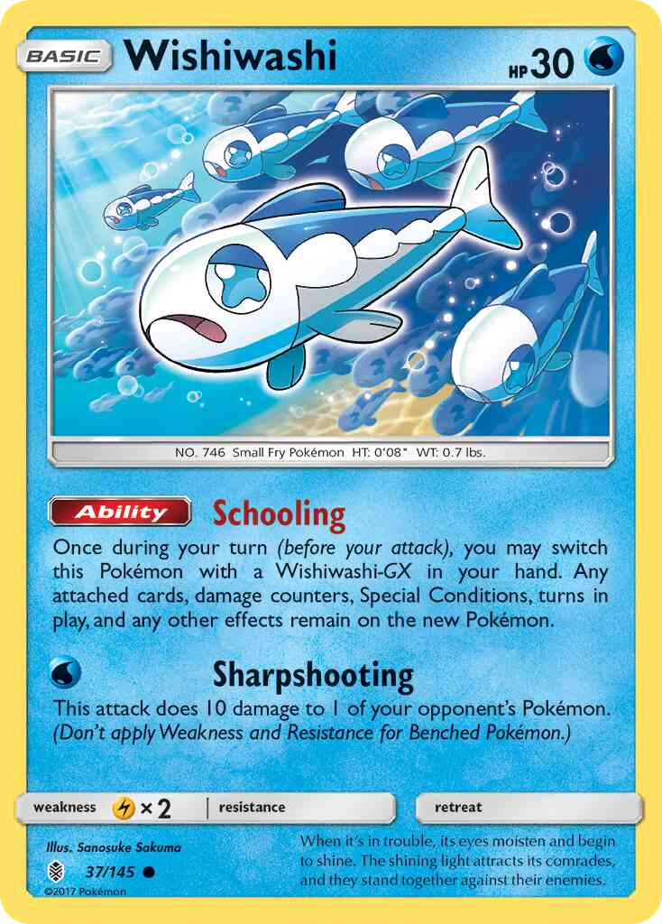 Wishiwashi - 37/145 - Common [sm2-37] [Reverse Holo]