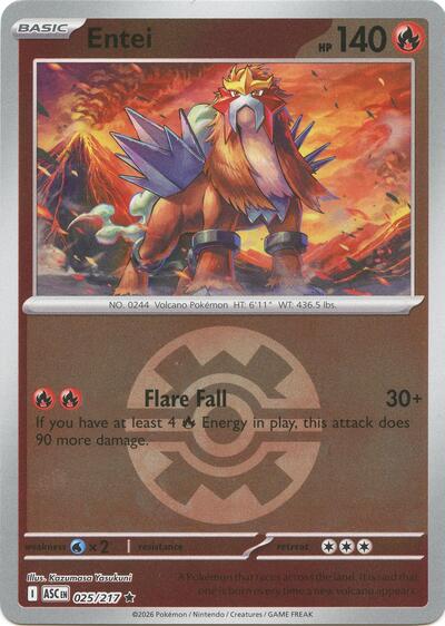 Entei - Quick Ball - 025/217 - Rare [me025-025] [Reverse Holo]