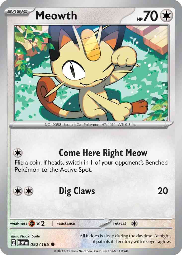 Meowth - 052/165 - Common [sv035-052] [Non-Holo]