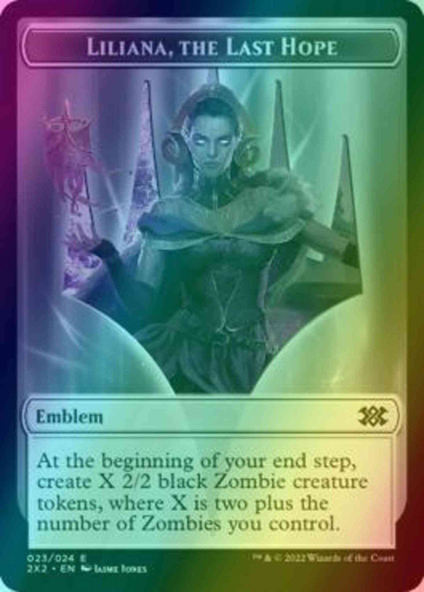 Liliana, the Last Hope Emblem (23) // Spirit Token (02) [Double Masters 2022: Tokens] [Foil]