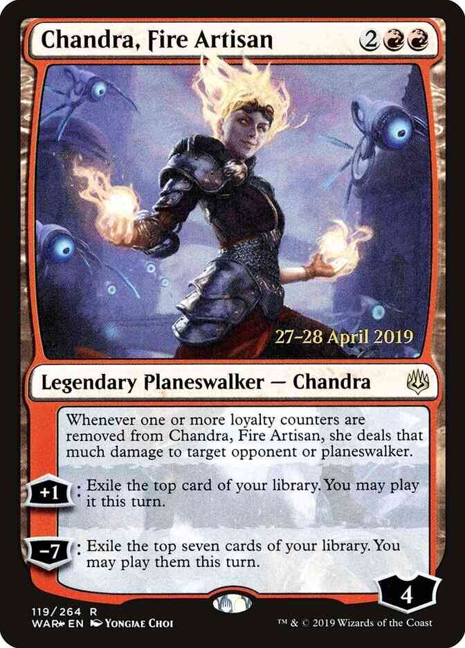 Chandra, Fire Artisan [Prerelease] [119s] [War of the Spark Promos] [Foil]