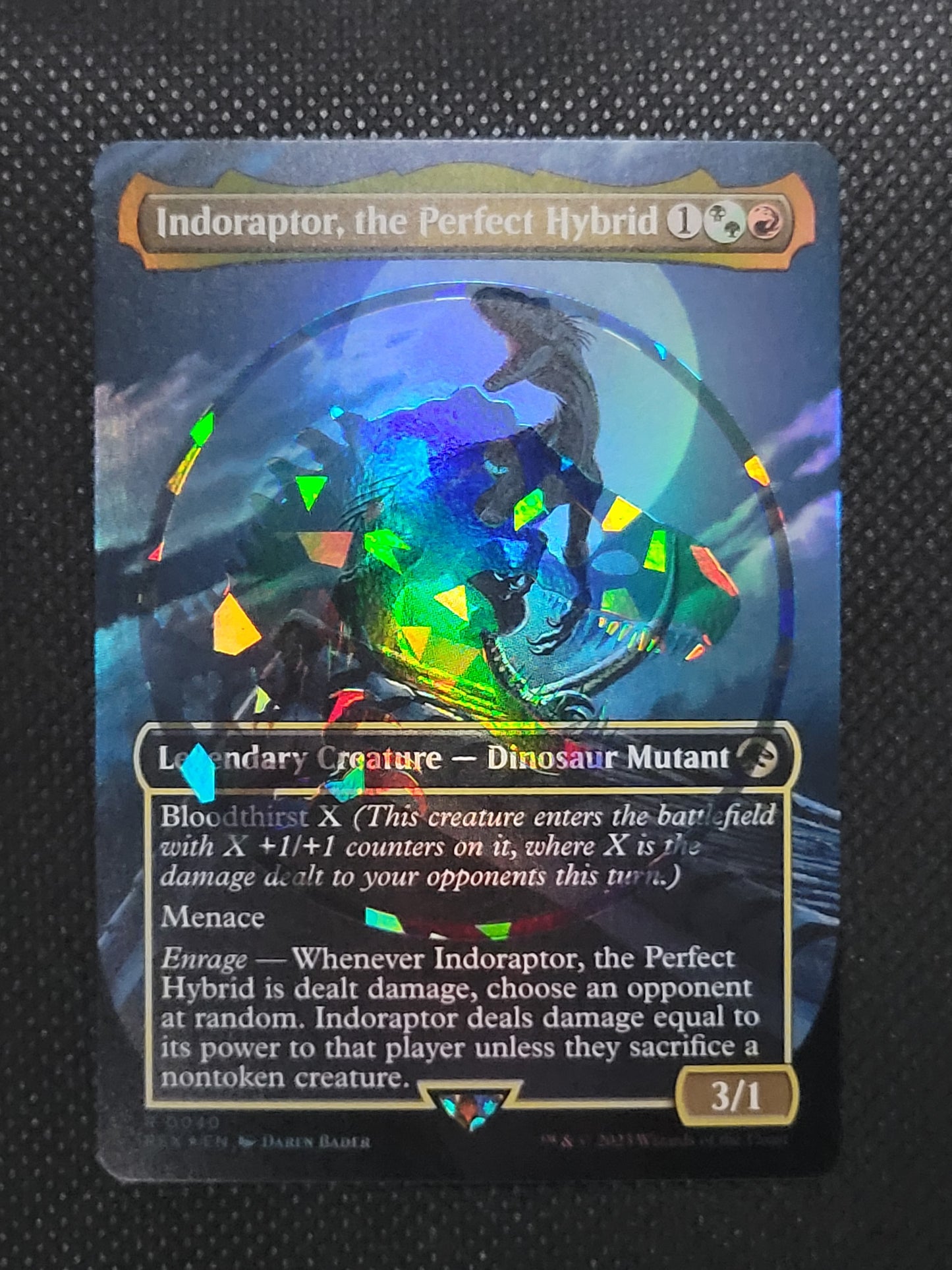 Indoraptor, the Perfect Hybrid — Borderless|Emblem|Foil — ID 17590