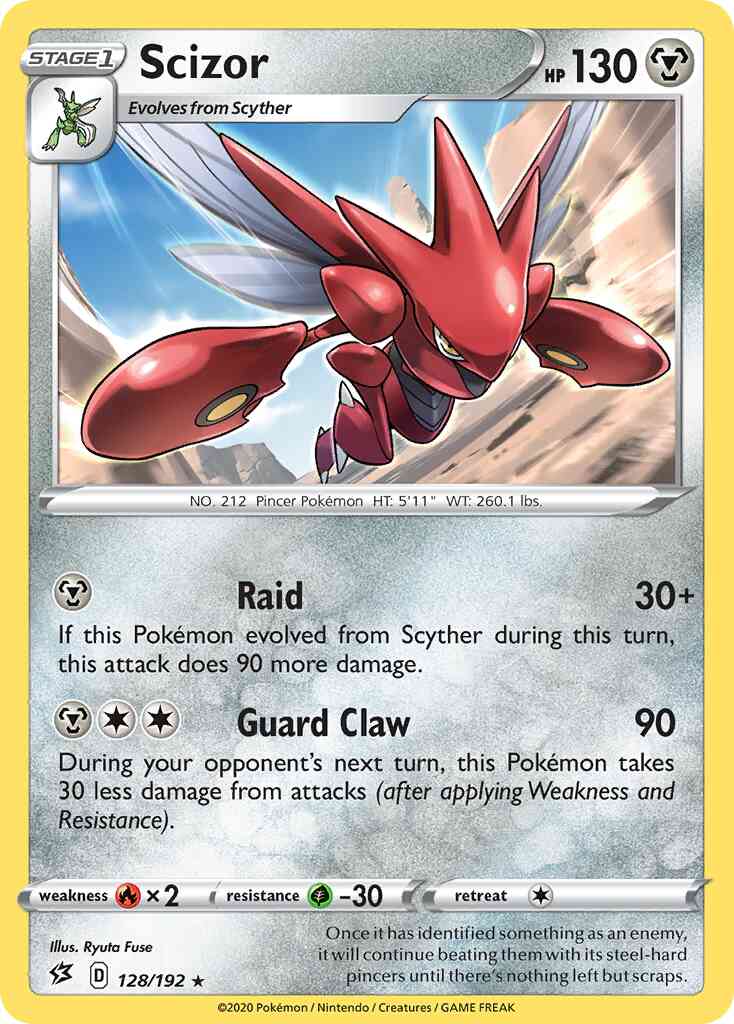Scizor - 128/192 - Rare [swsh2-128] [Reverse Holo]