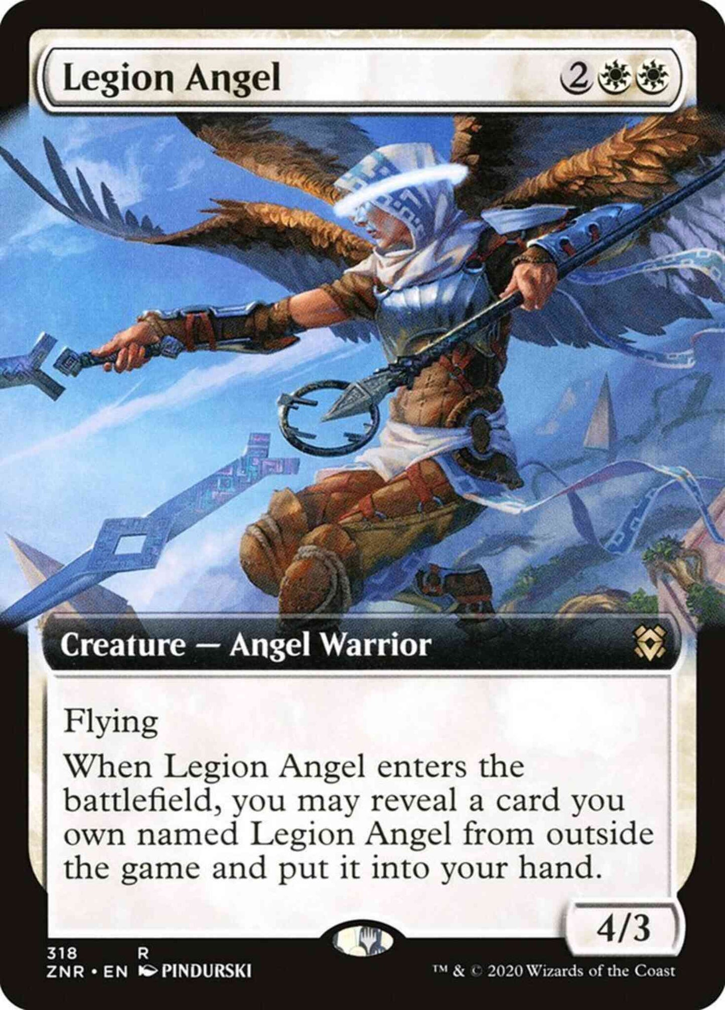Legion Angel [318] [Extended Art] [Zendikar Rising] [Non-Foil]