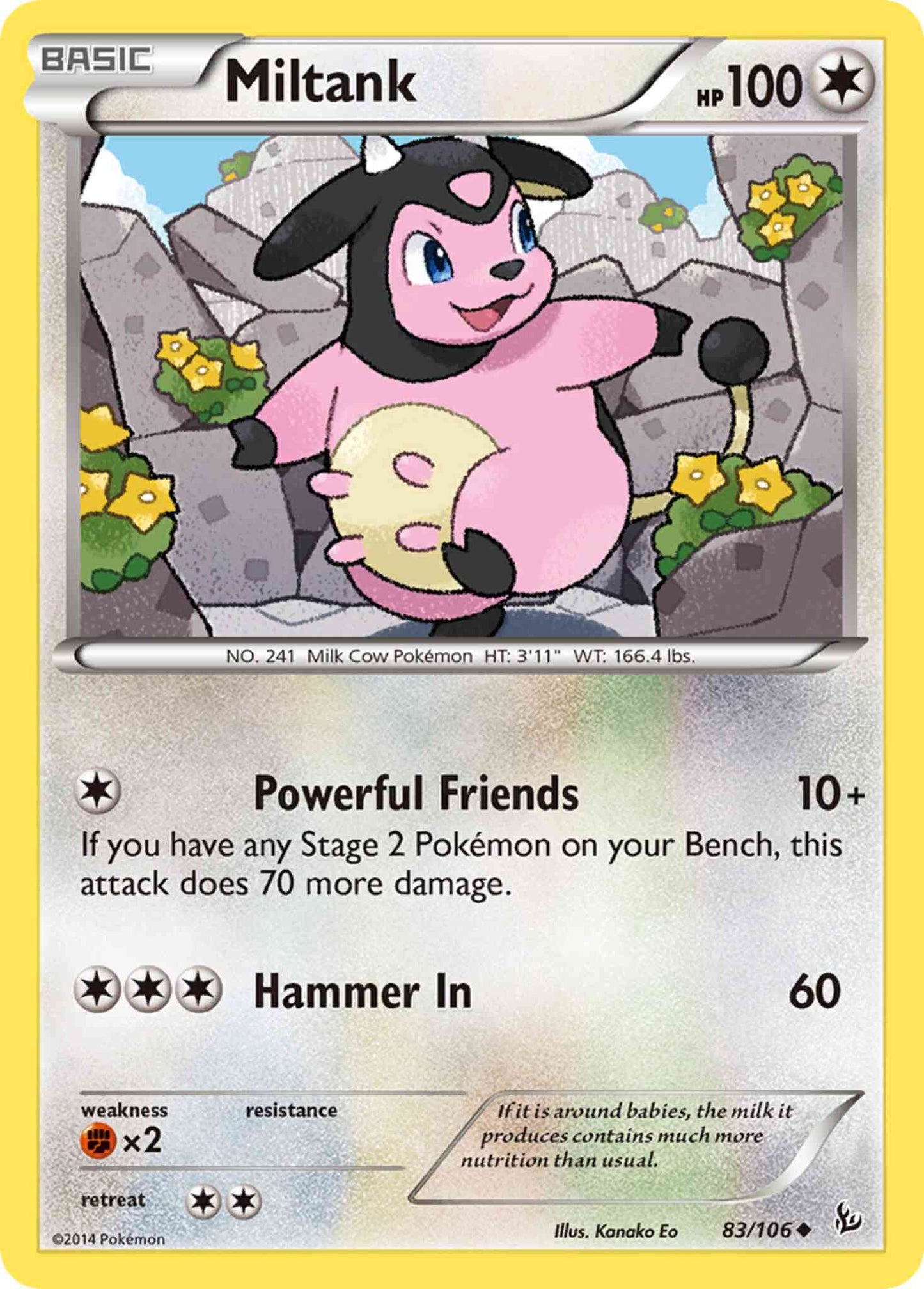 Miltank - 83/106 - Uncommon [xy2-83] [Non-Holo]