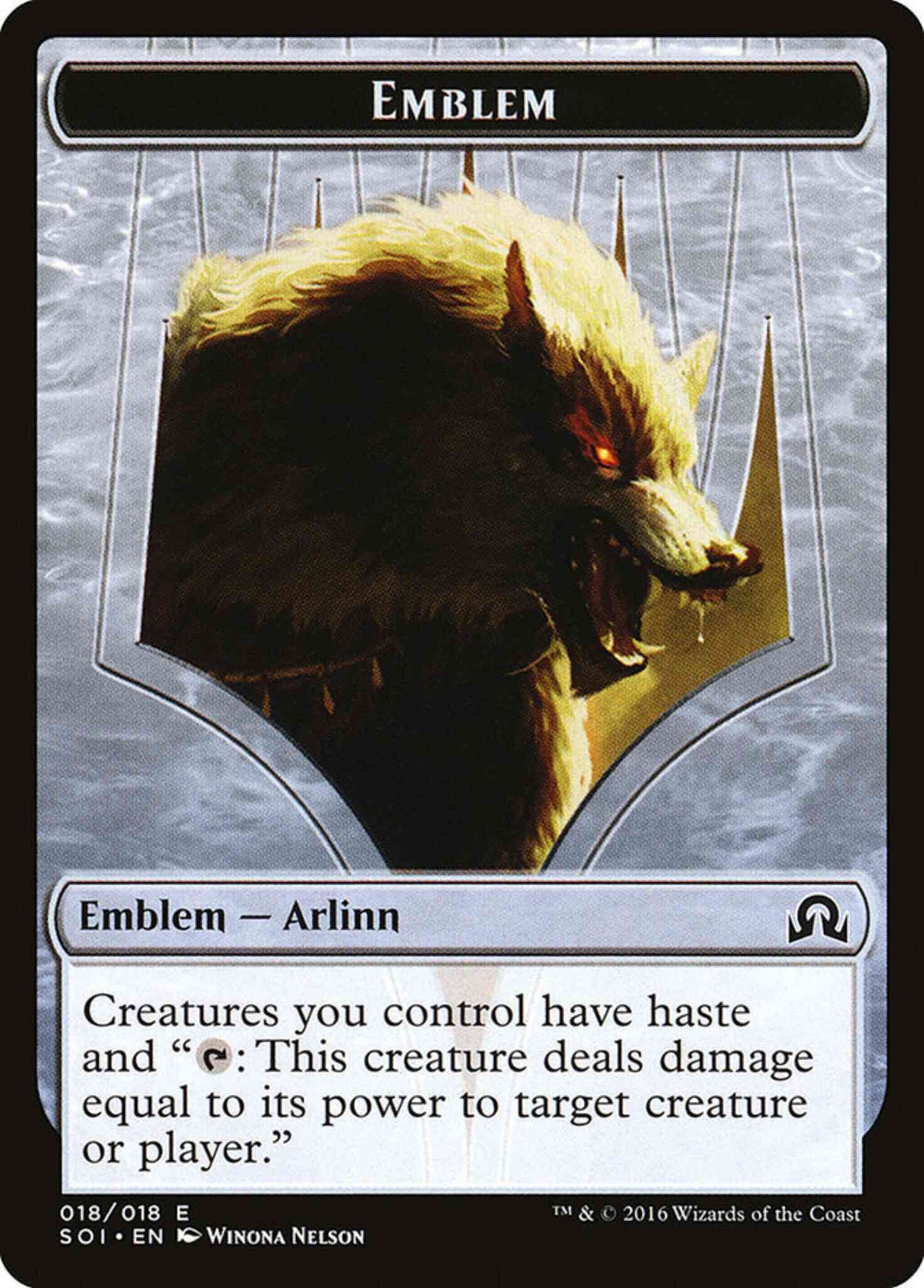 Arlinn Kord Emblem [18] [Shadows over Innistrad Tokens] [Non-Foil]