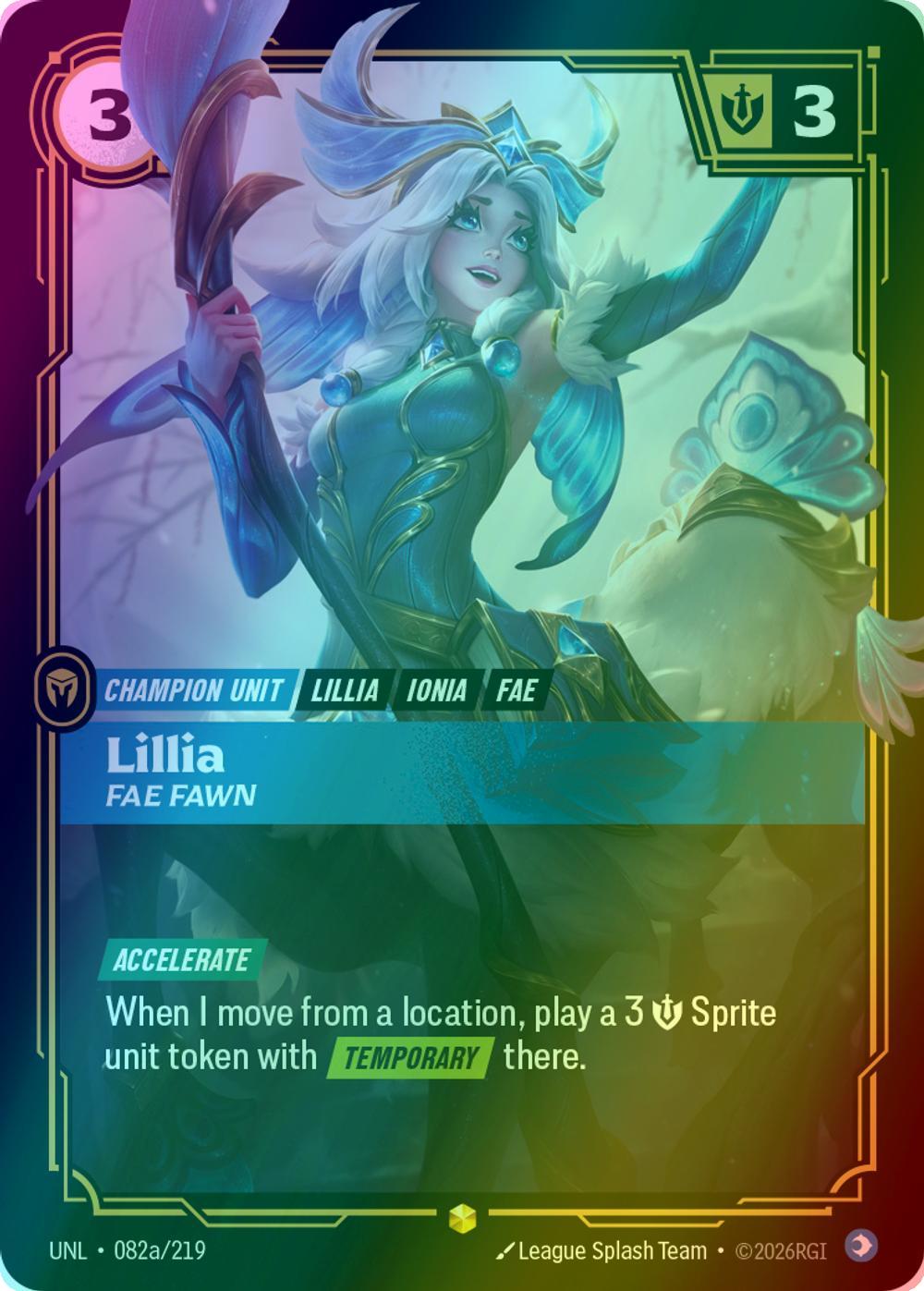 Lillia - Fae Fawn (Alternate Art) - 082a/219 [Unleashed] [Foil]