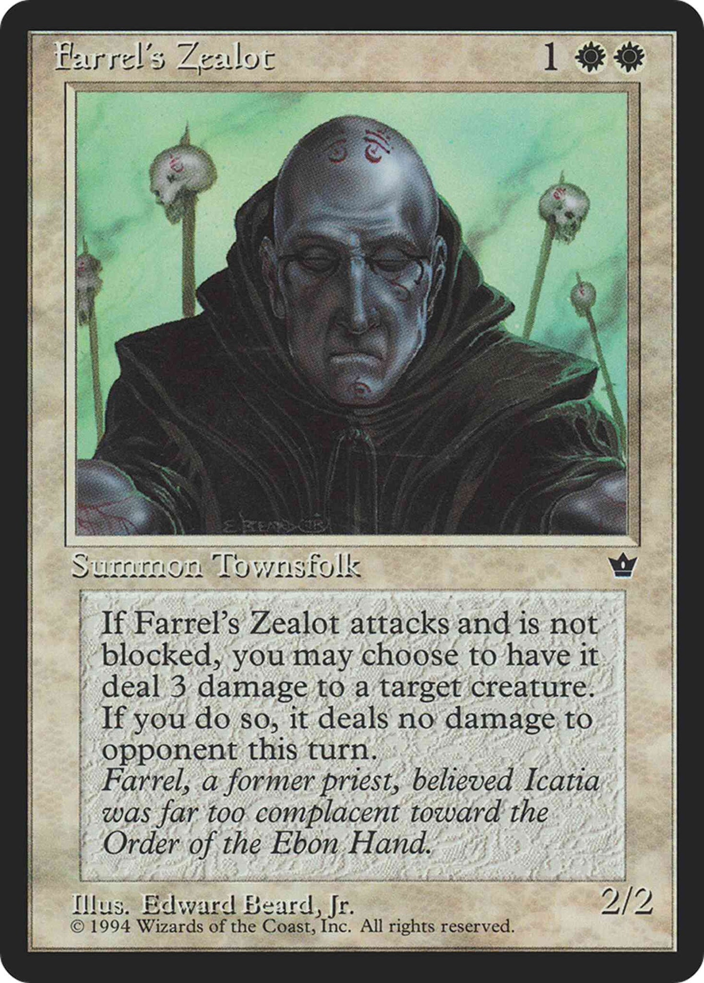 Farrel's Zealot [Edward P Beard, Jr] [3c] [Fallen Empires] [Non-Foil]
