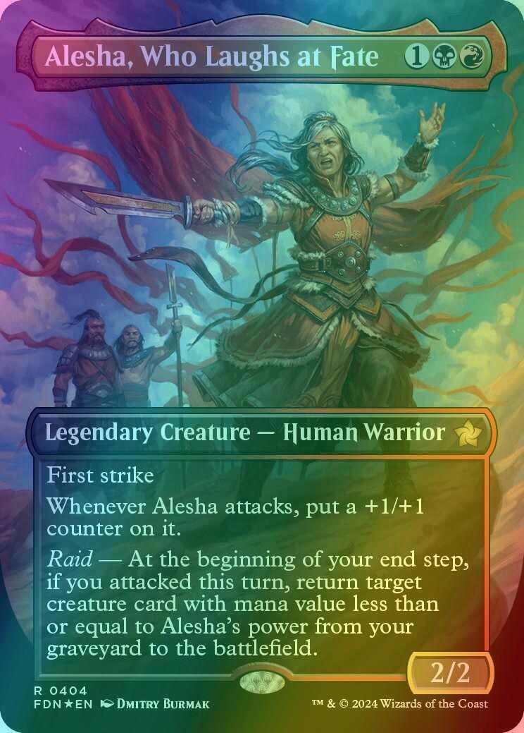 Alesha, Who Laughs at Fate [404] [Borderless] [Foundations] [Mana Foil]