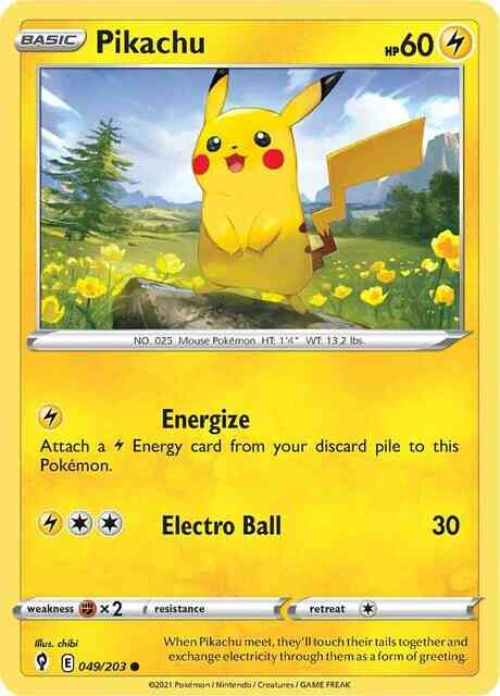 Pikachu - 049/203 - Common [swsh7-049] [Reverse Holo]