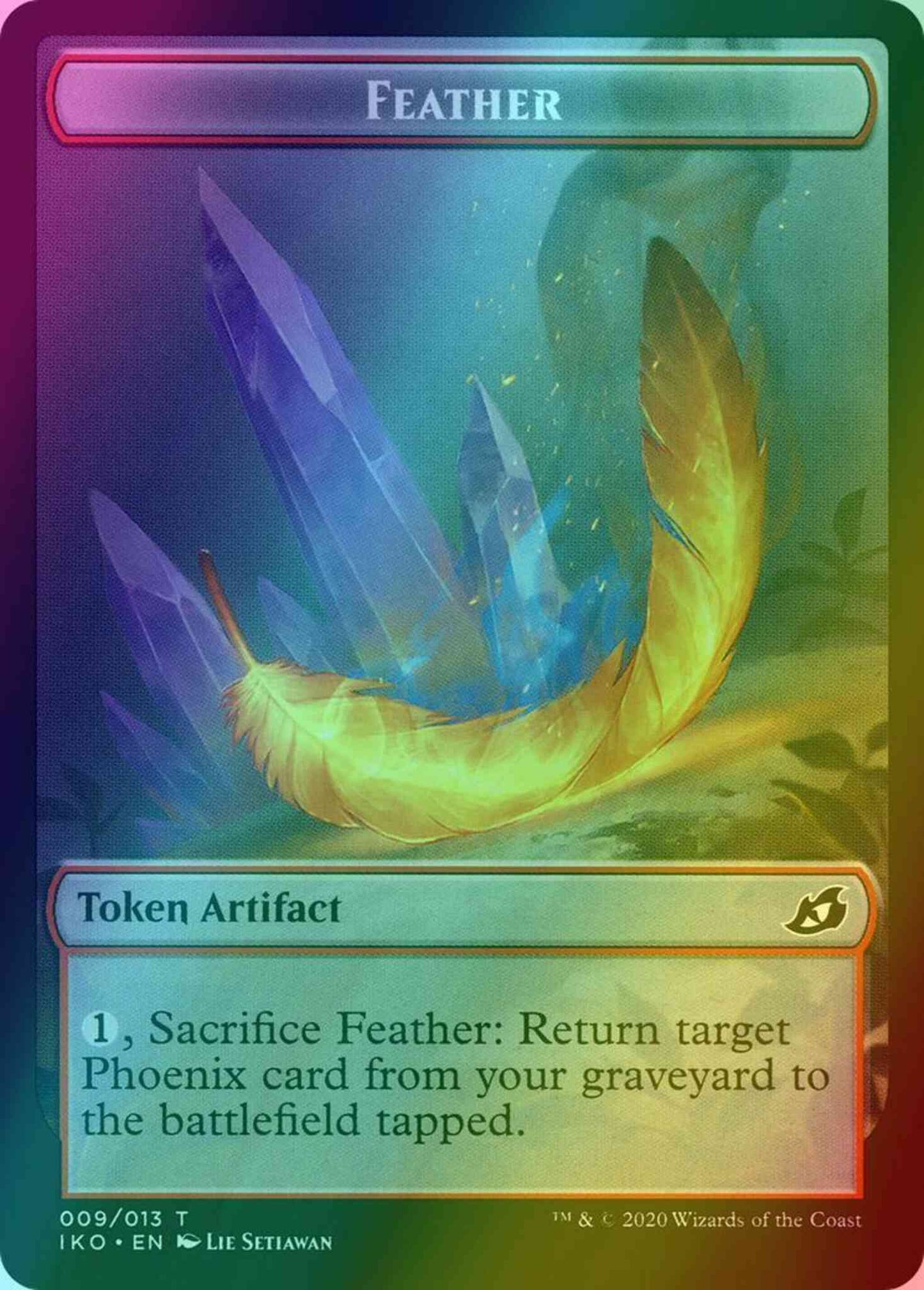 Feather Token (09) // Human Soldier Token (05) [Ikoria Lair of Behemoths Tokens] [Foil]