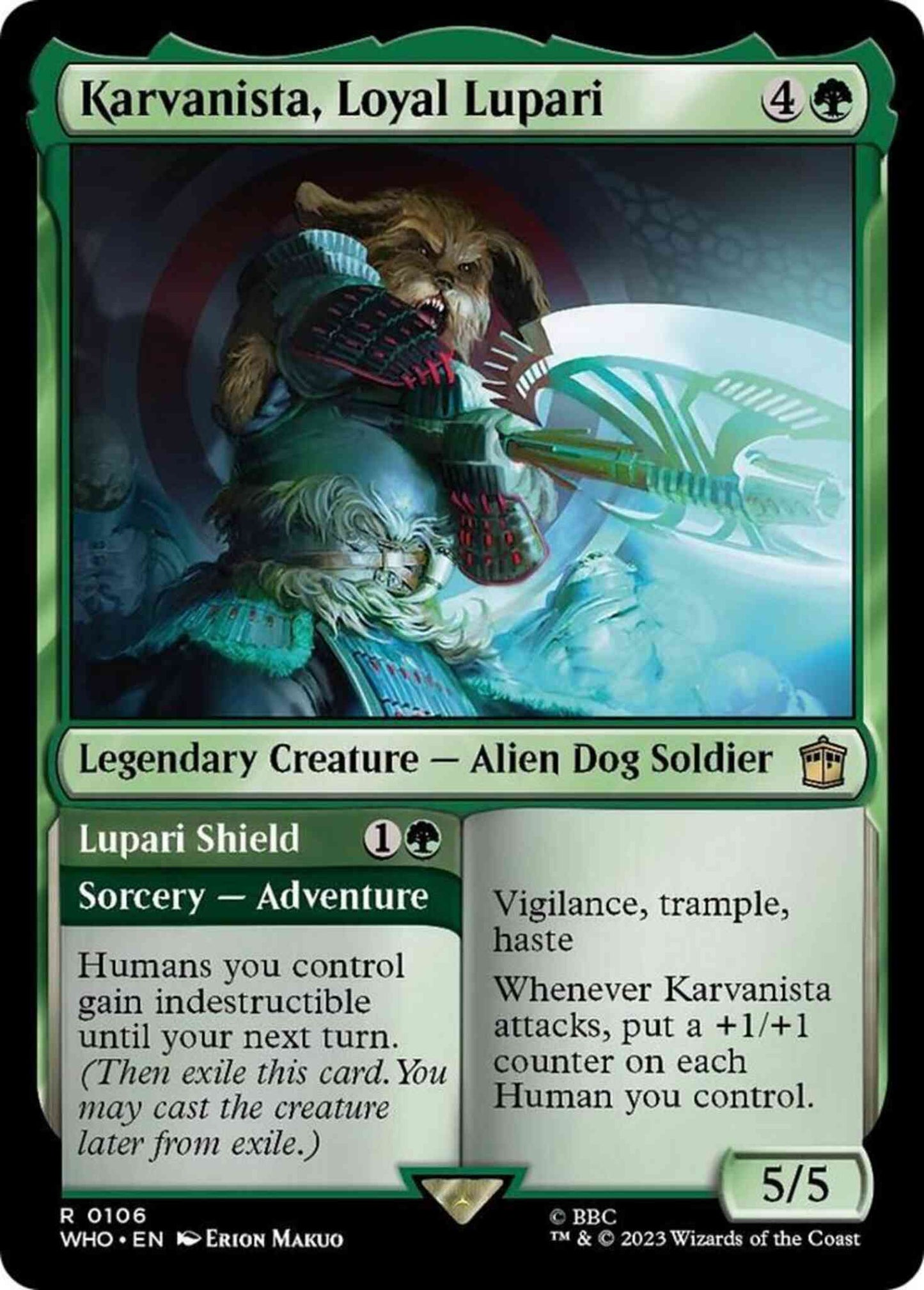 Karvanista, Loyal Lupari // Lupari Shield [106] [Universes Beyond: Doctor Who] [Non-Foil]