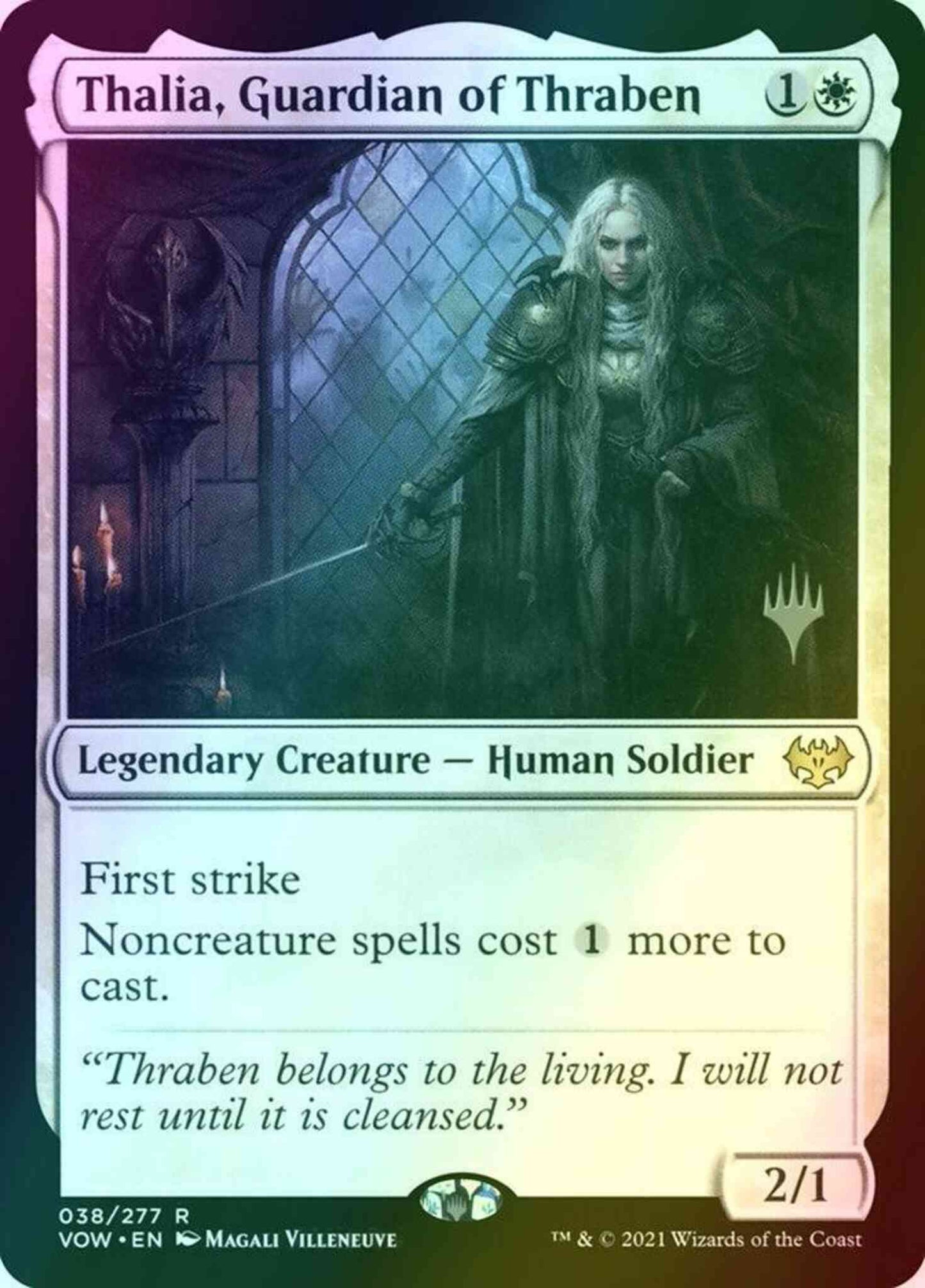Thalia, Guardian of Thraben [38p] [Promo Pack] [Innistrad: Crimson Vow Promos] [Foil]