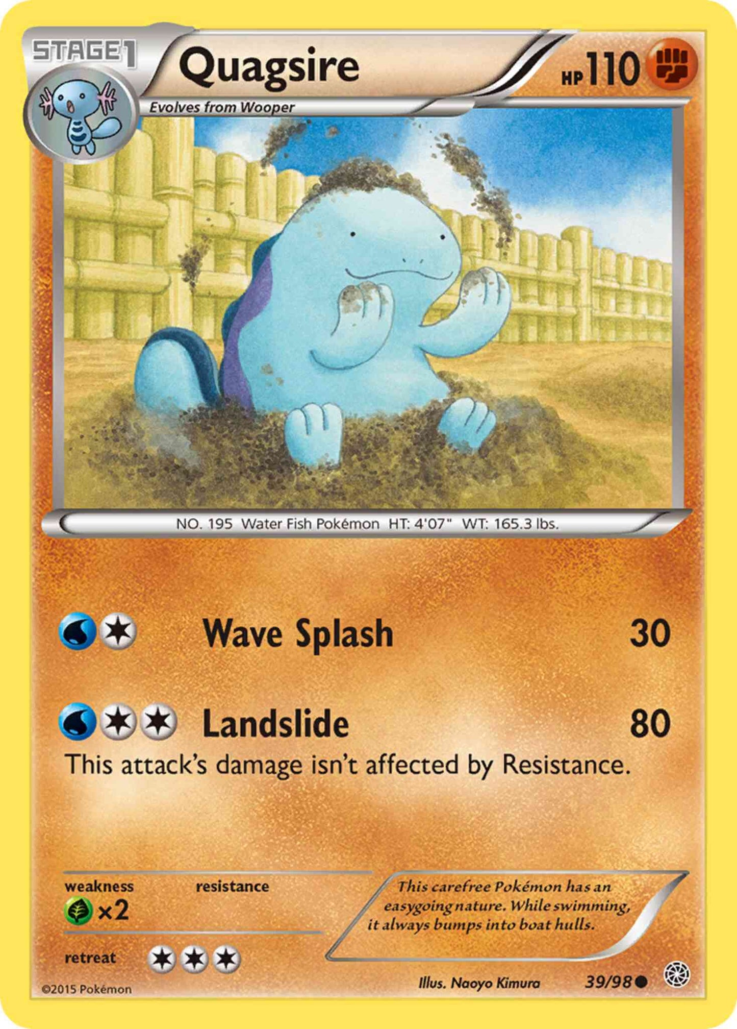 Quagsire - 39/98 - Common [xy7-39] [Reverse Holo]